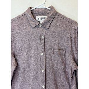 Penguin Munsingwear Medium Longsleeeve Buttonup Shirt Heather Purple Soft